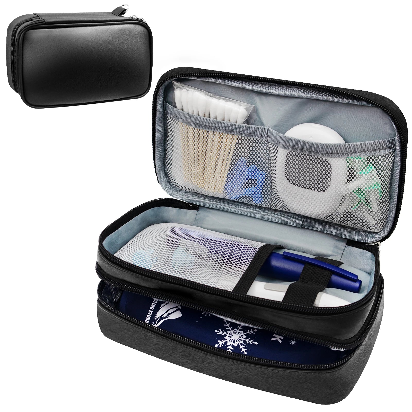 Estuche organizador para insulina – Rígido, con bloques de frío y compartimentos