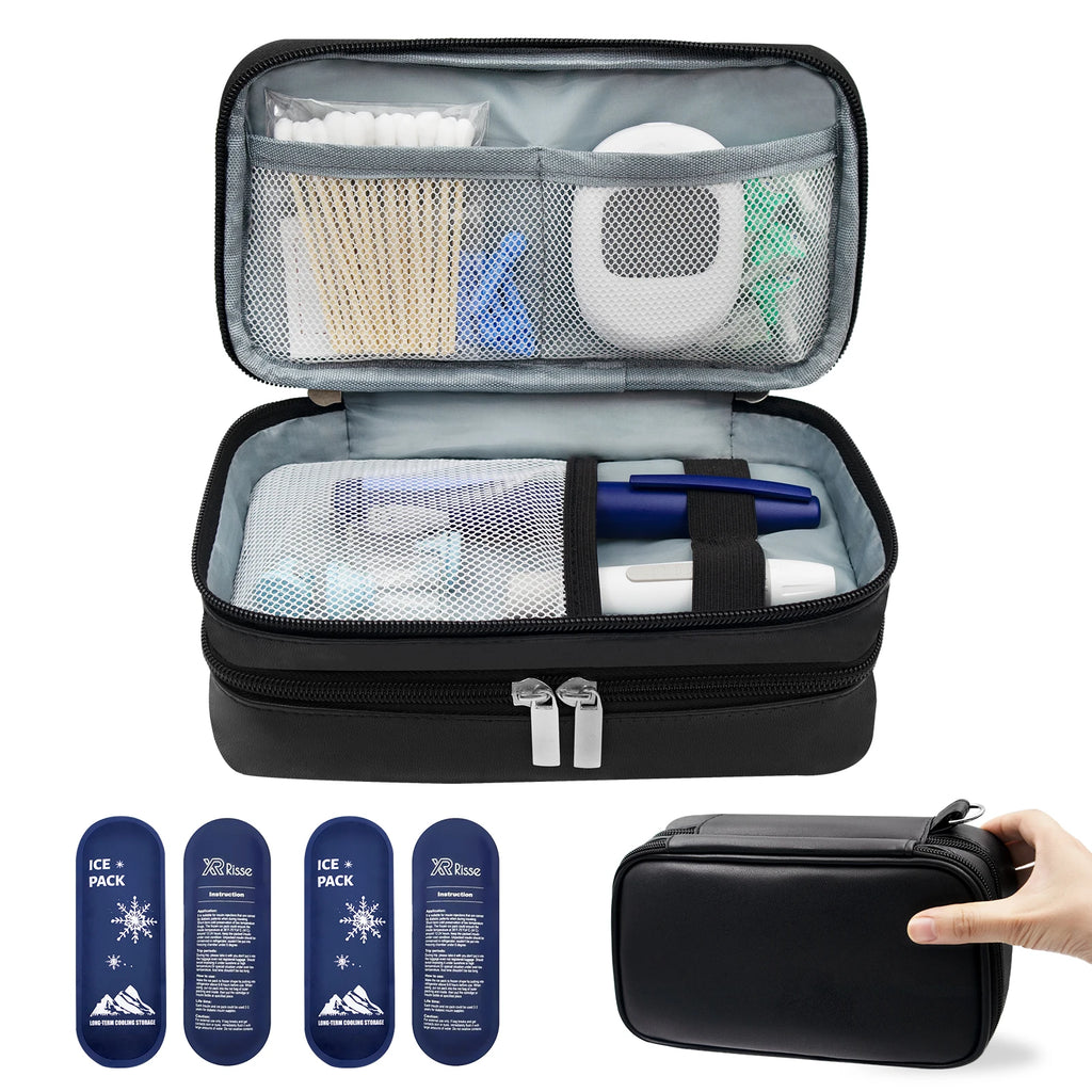 Estuche organizador para insulina – Rígido, con bloques de frío y compartimentos
