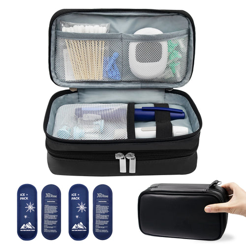 Estuche organizador para insulina – Rígido, con bloques de frío y compartimentos